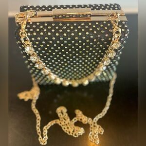 Elegant Black and Gold Studded Women's Purse